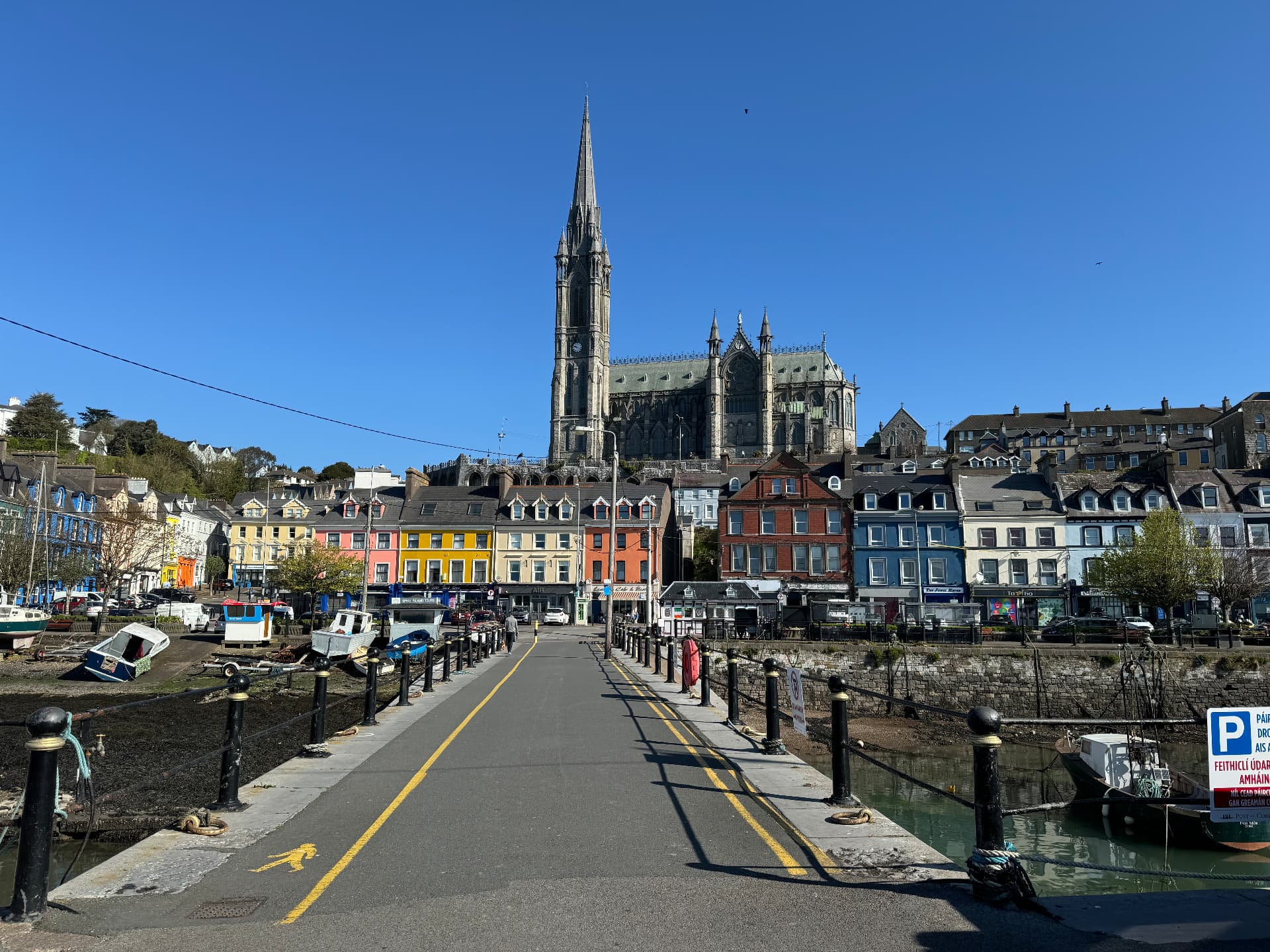 Cobh's colourful houses and St Colman's Cathedral