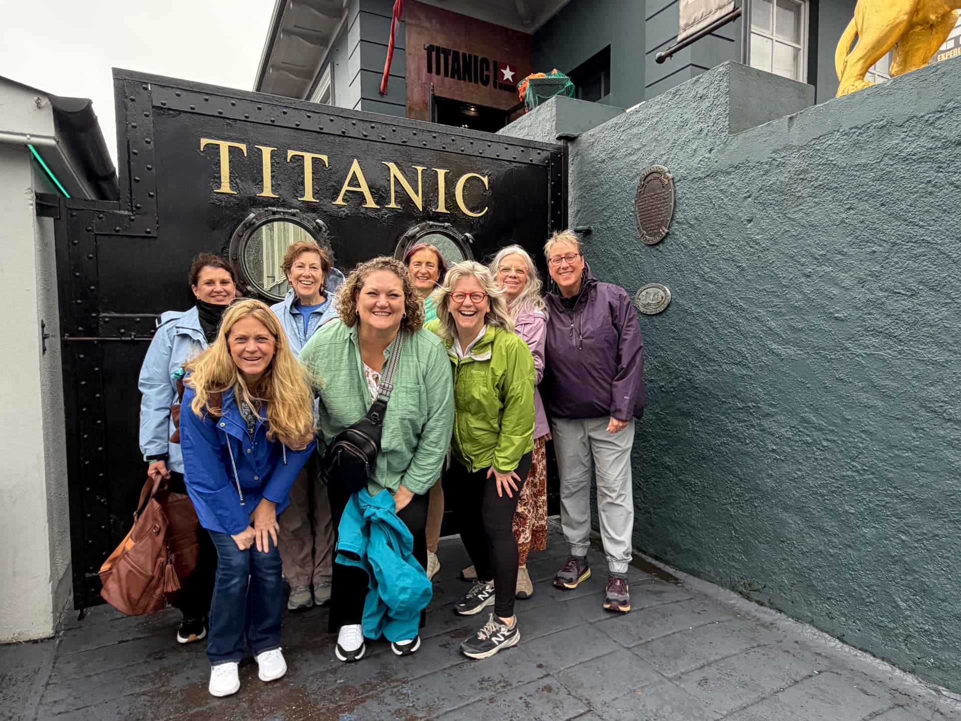 Happy guests at the Titanic memorial in Cobh